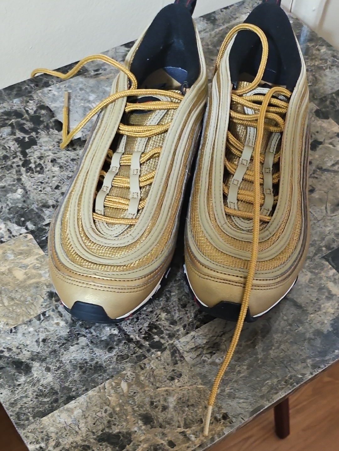 Nike Gold And Black Low-Top Sneakers